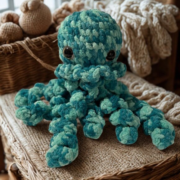 Plush Jellyfish Stuffed Animal - Teal - Picture 2 of 4